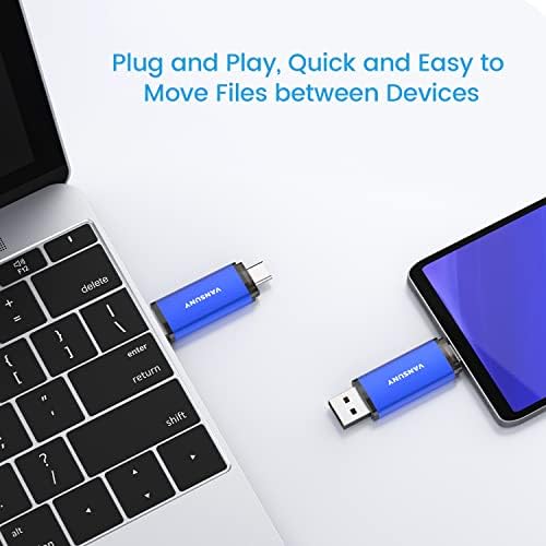 Vansuny 128 GB Type C Flash Drive – Versatile 2-in-1 OTG USB 3.0 & Type C Memory Stick for Effortless File Transfer Across Android, Mac, Tablets & PCs – Compact Dual Thumb Drive with Keychain for On-the-Go Convenience and High-Speed Data Access