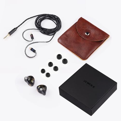 Premium Hi-Fi Dual Driver In-Ear Monitor Earbuds with Detachable Cable – Noise-Canceling Headset for Musicians, Singers & Audiophiles | Elegant Wood Grain Design for Superior Sound Isolation and Versatile Compatibility