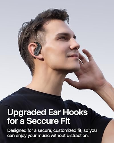 Maximize Your Fitness Journey with NS18 Wireless Earbuds – 12-Hour Playtime, Sweatproof Design, Tailored Sound via Custom App, and Robust 13 mm Bass Drivers for Deep Audio Experience, Featuring Bluetooth 5.3 for Seamless Connectivity (Black) – Ideal for Active Lifestyles and Audiophile Enthusiasts