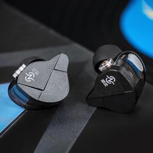 Kinboofi CCZ MC01 High-Performance Wired In-Ear Monitors – Audiophile-Grade 10 mm Dual-Magnet Drivers for Unmatched Sound Clarity – Stylish Black Gaming Earbuds with 5 N OFC Detachable Cable for Ultimate Durability – Superior Sound Isolation and Ergonomic Comfort for Musicians and Everyday Listeners