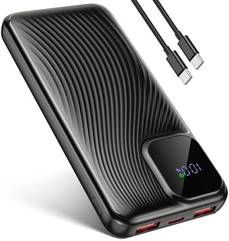 Ultra-Fast 10,000 m Ah Portable Power Bank with USB-C Compatibility – Sleek Battery Pack with LED Display for i Phone 16/15/14/13 Pro, Samsung S24, Google Devices, and i Pads – Your Essential On-the-Go Charging Solution