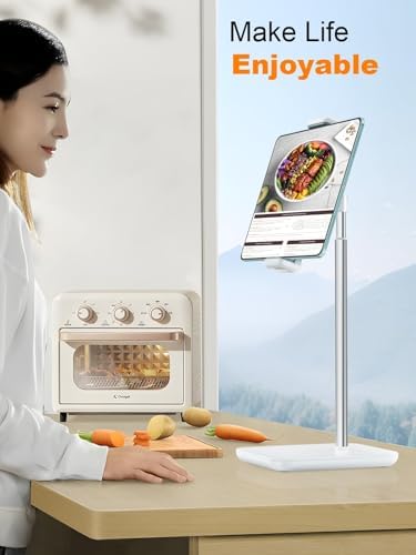 Tounee 360-Degree Ergonomic Tablet Stand – Ultimate Adjustable Desk Holder for i Pad Pro 12.9, Surface Pro & All 4.7-15.6″ Devices – Sturdy Clamp Design in Sleek Black for Enhanced Comfort and Productivity