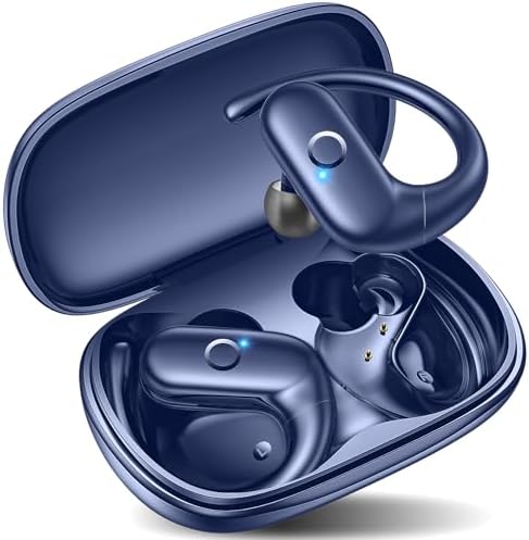 Kurdene Wireless Sport Earbuds – Ultra-Comfortable Bluetooth Headphones with 60 Hours Playtime, Immersive Deep Bass Sound, and Secure Over-Ear Fit for Active Use – Perfect for Running, Workouts, and Business Calls – Lightweight, Sweat-Resistant Design in Sleek Black Finish