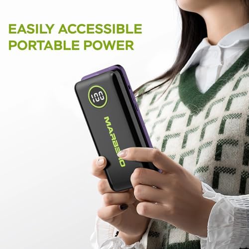 MARBERO 10000 m Ah Ultra-Light Portable Power Bank – Dual USB-A & USB-C Fast Charging for Smartphones, Tablets, and Laptops – Compact Design for On-the-Go Convenience – High Capacity for Extended Use – Ideal for Outdoor Adventures and Daily Commutes – Lightweight 8.16 oz Design Fits Easily in Pockets – Rapid 5 V/2 A Charging Technology for Quick Power Ups – Recharge Your Devices Simultaneously with Dual Outputs – Perfect for Travelers and Busy Professionals – Reliable Energy Source with Impressive Battery Endurance – Includes User Manual and Packaging for Easy Handling – Stay Charged Anywhere, Anytime with MARBERO’s Premium Power Solution