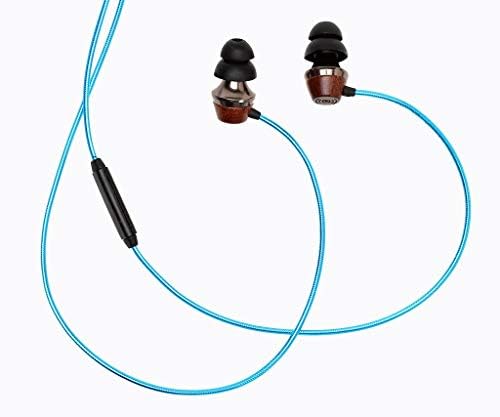 Symphonized ALN 2.0 Premium Genuine Wood Earbuds – Metallic Orange Noise-Isolating In-Ear Headphones with Tangle-Free Cable & Built-in Microphone for Enhanced Audio Compatibility and Immersive Sound Experience