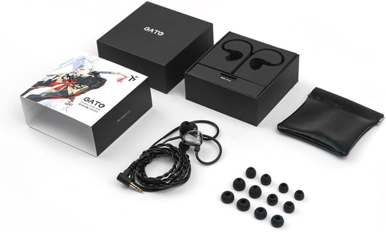 GATE Dynamic Driver In-Ear Headphones: Premium Black Earbuds with Interchangeable 3.5 mm Cable and Built-In Microphone – Unmatched Sound Quality and Comfort for Music, Gaming, and Calls, Ideal for Audiophiles and Everyday Use