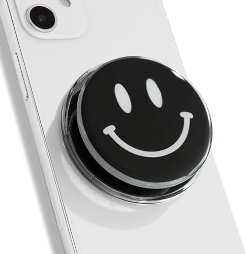 Magsafe Compatible Mobile Phone Grip Stand Holder Cute Smile Face Shape Expandible Collapsible for Kindle Smartphone Tablet Cell Phone Accessory (Baby Pink) – Enhanced Compatibility and Speed