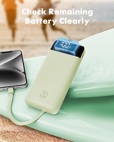 Charmast 20000 m Ah Travel Power Bank with 4 Integrated Charging Cables and 6 Output Ports, 20 W Fast Charging External Battery Pack for i Phone 16/15/14, Android Devices, i Pads, and Tablets – Ultimate On-the-Go Charging Solution for Seamless Connectivity and Reliability