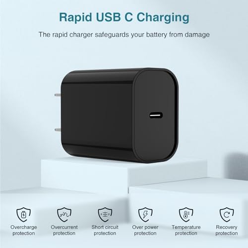 Ultra-Fast 20 W USB C Charger Block – 4 Pack for i Phone 16/15 & Multi-Device Compatibility – Compact Power Adapter for Apple, Samsung, Google – Essential Travel Charging Solution with Enhanced Durability and Safety Features