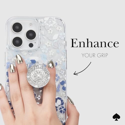 Discover the kate spade new york Signature Grip and Stand – A Stylish Suction Cup Phone Holder for Seamless Connectivity and Effortless Wireless Charging – Set in Stone Color – Perfectly Compatible with Modern Smartphones for Enhanced Functionality and Elegant Aesthetics