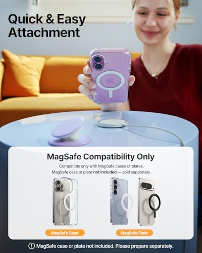 Transform Your i Phone Experience with the Sinjimoru Mag Safe Soft Silicone Phone Grip in M-Tap Tok Blue – Unmatched Comfort and Secure One-Touch Handling for i Phone 16/15/14/13/12 Models – Optimize Your Connectivity with Superior Magnetic Grip and Ultra-Lightweight Design for Effortless Everyday Use