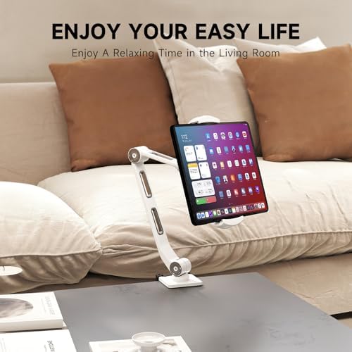 Suptek Adjustable Aluminum Alloy Cell Phone Desk Mount Stand – Versatile 360° Rotating Holder for i Pad, i Phone, Samsung & Asus (4.7-11 inches) – Perfect for Home, Office, or Kitchen Use – Unmatched Stability & Comfort for Daily Tasks