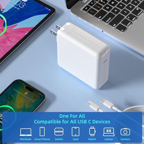 Power Up Your Devices with the 140 W USB-C Fast Charger for Mac Book Pro & More – High-Efficiency Adapter with 6.6 ft Cable, Exceptional Speed & Universal Compatibility for All USB-C Gadgets – Safe, Reliable, and Smart Charging Solution – Fully Charges Mac Book Pro 16″ in Just 1 Hour 20 Minutes, Ideal for i Pad Pro, Samsung Galaxy & Laptops – Built-In Safety Features for Overload, Short Circuit, and Overheating Protection – Experience Premium Performance and Quality with Our One-Year Guarantee and Dedicated Customer Support