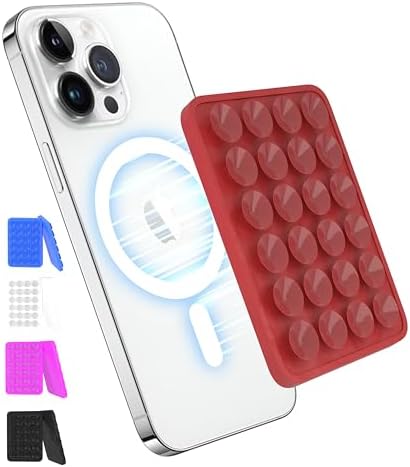 OCTOMAG Black Suction Phone Mount, Hands-Free Mag Suction Holder for iPhone & Android with MagSafe Only, iPhone Sticky Grip for Videos & Selfies! – Enhanced Compatibility and Speed