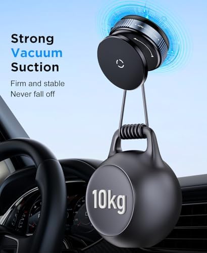 Beeasy for Magsafe Car Phone Holder, Upgraded 360°Adjustable Vacuum Suction [20X N56 Magnets], Phone Mount for Car/Gym/Smooth Surface, Cell Phone Holder for iPhone 16e 16 15 14 13 12 Pro Max, Black – Enhanced Compatibility and Speed