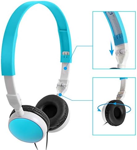 Cyan Adjustable Classroom Headphones for Kids – Bulk 10 Pack Wired Earbuds for Enhanced Learning | Durable, Comfortable Fit for Students | Compatible with Most Devices for Online Classes and Educational Use