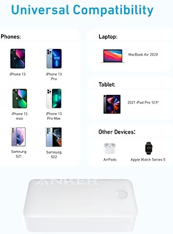 Ultra-Powerful Anker 40,000 m Ah Portable Charger – 30 W USB-C Power Bank for Fast Charging Mac Book, i Phone 15/14/13 Series, Samsung Galaxy, and More – Multi-Device Compatibility for Travelers and Professionals – Sleek, Lightweight Design for Ultimate Portability and Reliability