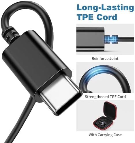 COOYA Premium USB C Wired Earbuds: Superior Noise-Canceling In-Ear Headphones with Magnetic Bass & Built-In Mic – Compatible with i Phone 16, Samsung Galaxy S25 Ultra, Google Pixel Devices – Exceptional Comfort for Music, Gaming, and Calls