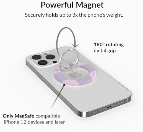 Transform Your i Phone 16, 15, 14, 13, 12 with VELVET CAVIAR’s Amethyst Purple Leopard Mag Safe-Compatible Grip – Stylish Magnetic Ring Holder & Adjustable Stand for Effortless Hands-Free Viewing, Secure Texting, and Enhanced Usability – Elevate Your Mobile Experience with Durable, Lightweight, and Customizable Accessory