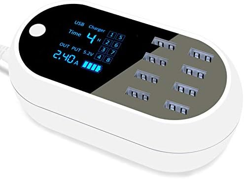 Revolutionary 8-Port USB Charging Hub with Intelligent LCD Display – 60 W/12 A Fast Multi-Device Power Station for Smartphones, Tablets, and Gadgets – Compact and Travel-Friendly Charging Dock for Enhanced Compatibility and Instant Status Updates