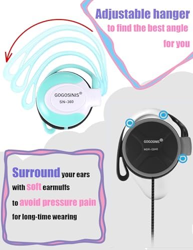 Vibrant Pink Over-Ear Kids Earbuds with Secure Earhooks – Perfectly Designed Audio Companion for Ages 3-8, Ideal for School, Home, and On-the-Go Listening with Universal 3.5 mm Compatibility for Phones and PCs