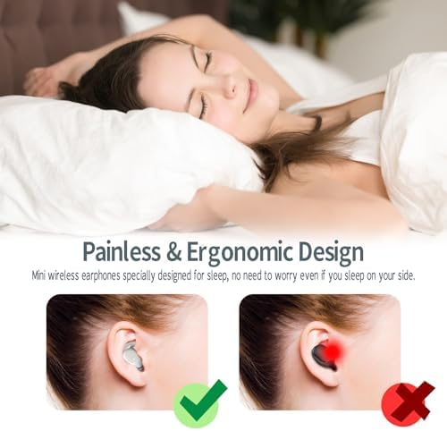 Damipow 2024 Edition Bluetooth 5.3 Wireless Sleep Earbuds – Ultra-Comfortable Noise-Canceling Earphones for Side Sleepers – Ideal for Home, Travel & Work – Elegant Ivory Finish for Ultimate Serenity and Uninterrupted Sleep Experience