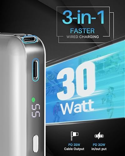 Mag Safe Power Bank – Qi2 Certified 10,000 m Ah Wireless Portable Charger for i Phone 12-16 Pro/Max with Built-in USB-C Fast Charging Cable & Integrated Stand – Ultimate Magnetic Battery Pack for Fast, Reliable Charging on the Go