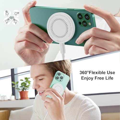 Mag Safe Charger Duo Pack – 15 W Magnetic Wireless Charging Pads with 6 FT USB-C to USB-C Cable for i Phone 16/15/14/13/12 & Air Pods 3/2/Pro – Rapid 50% Charge in 30 Min, Enhanced Magnetic Stability, Sleep-Friendly LED, Advanced Safety Features for All Apple Devices