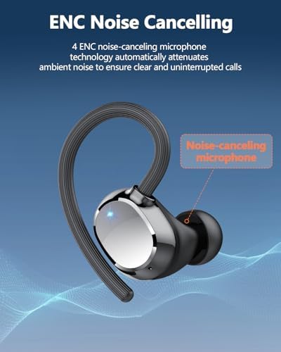 Unleash Your Workout Potential with Cutting-Edge Bluetooth 5.3 Waterproof Earbuds – 128-Hour Playtime & ENC Noise Cancellation for Crystal-Clear Sound – Ergonomic Design Perfect for Fitness and Running – Immerse Yourself in Superior Deep Bass Audio Quality