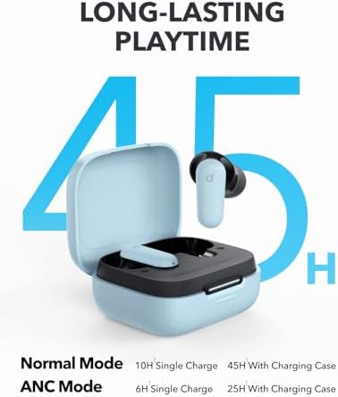 Anker Soundcore P30 i Noise Cancelling Bluetooth 5.4 Earbuds – Immersive Deep Bass with 45-Hour Playtime, IP54 Waterproof Design, and Multi-Functional Charging Case for Active Users – Ultimate Audio Experience on the Go