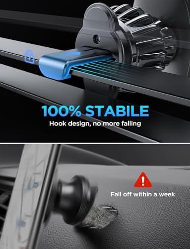 LISEN Dual Pack Magnetic Phone Holder for Car Vent – Military-Grade 6 Magnet System for Ultimate Stability, Compatible with i Phone 16/15/14/13 Pro Max Plus and Samsung S25 – Effortless Installation and Universal Fit for All Vehicles