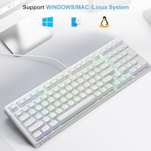 Revolutionize Your Typing and Gaming with the HUO JI E-Yooso Creamy Mechanical Keyboard – Hot Swappable, Pre-Lubed Linear Switches, Gasket Structure with Sound Dampening Foam, Customizable RGB Backlighting, 99 Keys for Seamless PC/Mac Compatibility – Elevate Performance & Comfort Today!