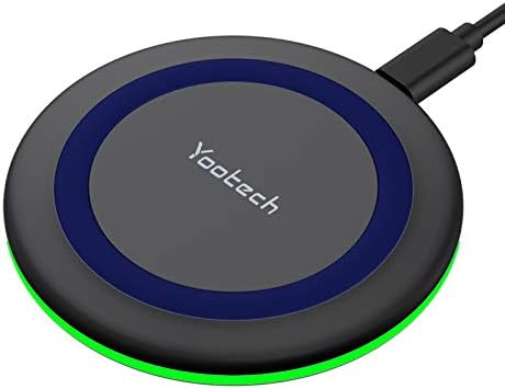 Yootech 10 W Max Fast Wireless Charging Pad – Universal Compatibility for i Phone 16 Series, Samsung Galaxy S22/S21/S20, and Air Pods Pro 2 – Sleek, Compact Design with Advanced Safety Features – Efficient Charging Solution for Home, Office, and Travel – Tangle-Free Power Experience without AC Adapter – Perfect for Modern Lifestyles