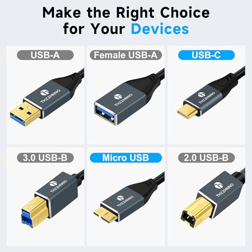 Retractable Coiled USB B to USB C Cable for High-Speed Data Transfer – 5 Gbps Compatibility with Mac, PC, Laptops, MIDI Keyboards, and DJ Controllers – Adjustable Length from 0.75 FT to 3.3 FT for Effortless Connectivity and Organization