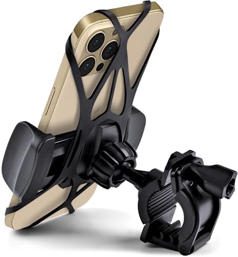 Ultimate Metal Smartphone Bike & Motorcycle Holder – Unbreakable Handlebar Mount for i Phone 16 Pro Max & Galaxy S25 – Secure, Durable, and Versatile Cell Phone Cradle for Safe Navigation on Bikes, Scooters, and Motorcycles – 360-Degree Rotation for Optimal Viewing – Enhanced Grip Technology for Ultimate Stability and Safety