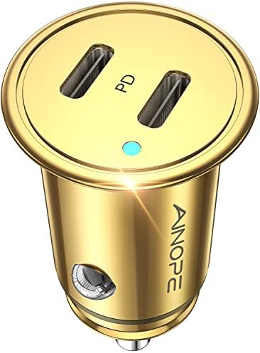 AINOPE 56 W Ultra-Compact USB C Car Charger – Dual USB PD 3.0 Fast Charging Adapter for i Phone 15 Series, Galaxy Devices & i Pad Pro – Travel-Ready Design with Advanced Safety Features for Effortless Power On-the-Go