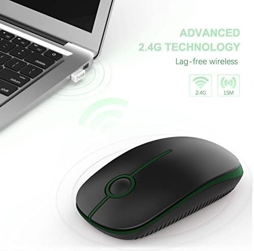 Sleek Vssoplor Wireless Mouse – Ultra-Slim Silent Optical Companion for Laptops & PCs | 2.4 GHz Nano Receiver, Perfect for Quiet Workspaces & Travel | Enhanced Compatibility for Windows, Mac & Linux
