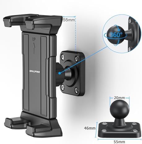 Transform Your Viewing Experience with the OHLPRO Universal Tablet Wall Mount Holder – Adjustable 360° Rotation for 4.7-13 Inch Devices, Perfect for i Pad, i Phone, Kindle Fire HD, Galaxy Tab, and Nintendo Switch – Sturdy Drilled Mounting for Maximum Stability and Enhanced Hands-Free Functionality