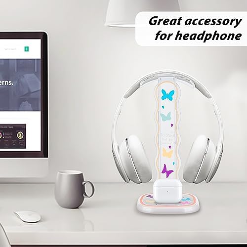 CamyCosy Headphone Holder for Desk, Gaming Headset & Earphone Stand with Tulip Flowers Pattern – Enhanced Compatibility and Speed