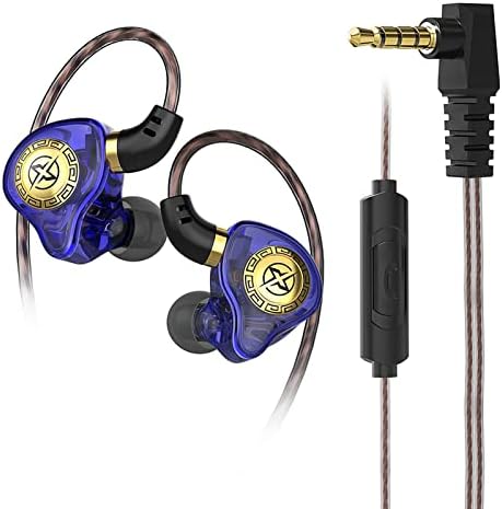 FEDAI X1 Premium Wired Earbuds with Microphone – High-Fidelity In-Ear Monitors for Gaming & Sports – Comfortable Earfins for Optimal Fit, Crystal Clear Sound, 3.5 mm Compatibility for PC and Mobile – Stylish Blue Design Perfect for Daily Use