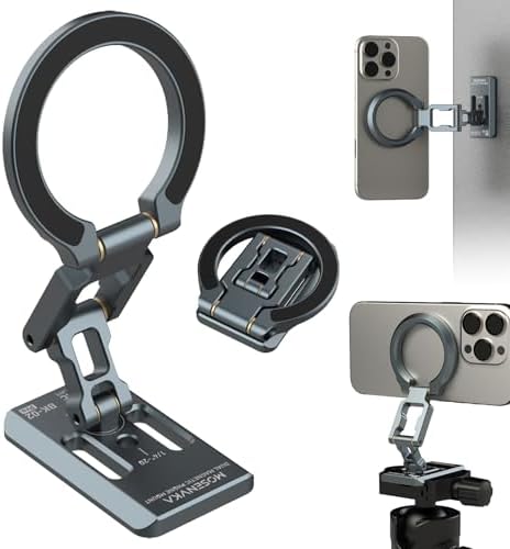 Revolutionary Dual Magnetic Phone Holder: Versatile Tripod Stand for i Phone 12-16, Perfect for Gym, Car, Airplane & More – Slim, Portable Design with Enhanced Stability and ARCA-Swiss Compatibility for Ultimate Convenience and Hands-Free Use