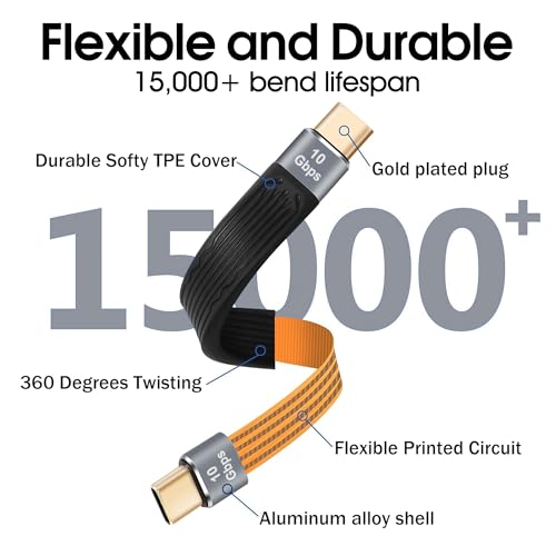 Ultra-Fast 8.5-Inch USB C Cable – Thunderbolt 4 Type-C C to C with 40 Gbps Data Transfer & 240 W PD Fast Charging – 8 K@60 Hz Video Output Compatible with i Phone 16 Pro Max, Mac Books & External SSDs – Perfect for Travel & Efficient Workspaces