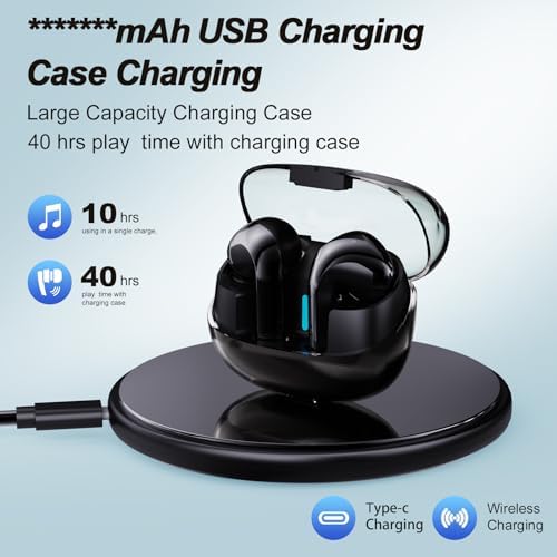 Bluetooth 5.3 Wireless Earbuds with IPX5 Waterproof Feature and Noise Cancelling Mic – Lightweight Earphones with Convenient Wireless Charging Case for Uninterrupted Sound Quality and Comfort During Workouts and Calls