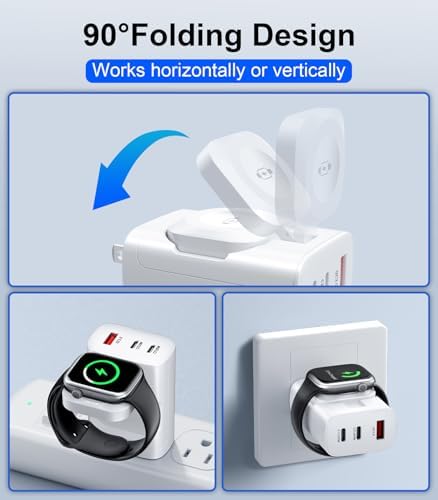 40 W 4-in-1 Fast Charger for i Phone, Apple Watch & Air Pods – Portable Multi-Device Charging Station with Dual USB Wall Block – Ideal Travel Companion for Apple Users – Enhanced Compatibility & Efficient Power Delivery