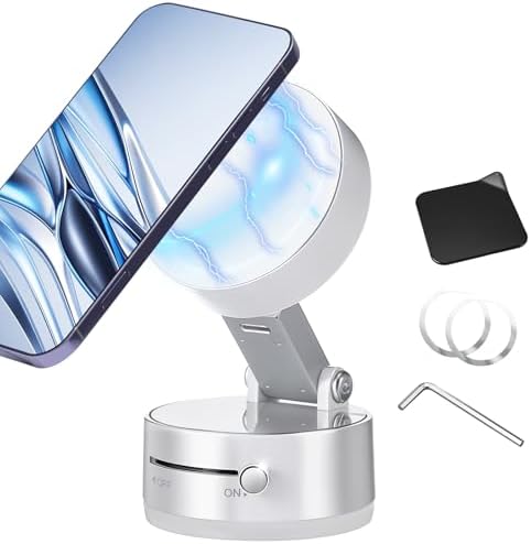 Kingdder Vacuum Magnetic Suction Phone Holder Updated 360° Rotatable and Foldable Magnetic Phone Mount Stand for Car, Gym – Enhanced Compatibility and Speed