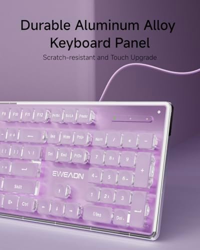 Transform Your Typing Experience with the EWEADN GX710 S White Backlit Wired USB Keyboard – Ergonomic, Quiet, and Crafted for Performance! Ideal for Gamers and Professionals, Featuring Elegant Metal Panel and Pudding Keycaps for Sleek Style. Enjoy Effortless Plug-and-Play Setup and Perfect Compatibility with Windows PCs and Laptops. Illuminate Your Workspace with Brilliant White LED Backlighting for Enhanced Visibility in Low Light. Durable Design Ensures Longevity, While Whisper-Quiet Keystrokes Create a Focused Environment. Upgrade Your Productivity and Comfort Today with this Full-Size, Modern Keyboard – The Ultimate Choice for Efficient Typing, Gaming, and Everyday Use!