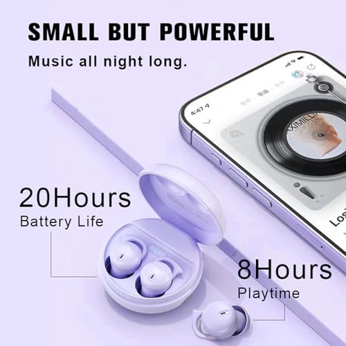 Transform Your Sleep Experience with Mini Wireless Noise Cancelling Earbuds for Side Sleepers – Ultra-Comfortable Bluetooth Design in Skin-Tone Finish for Unmatched Comfort and Device Versatility – Ideal for Restful Nights and Relaxing Moments