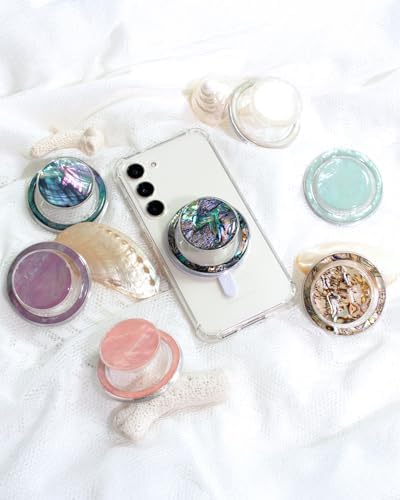 Seashell-Inspired Phone Grip Stand – Stylish Blue-Green Collapsible Holder for Smartphones and Tablets – Ultimate Stability and Hands-Free Viewing Solution – Perfect Gift for Tech Enthusiasts and Trendsetters