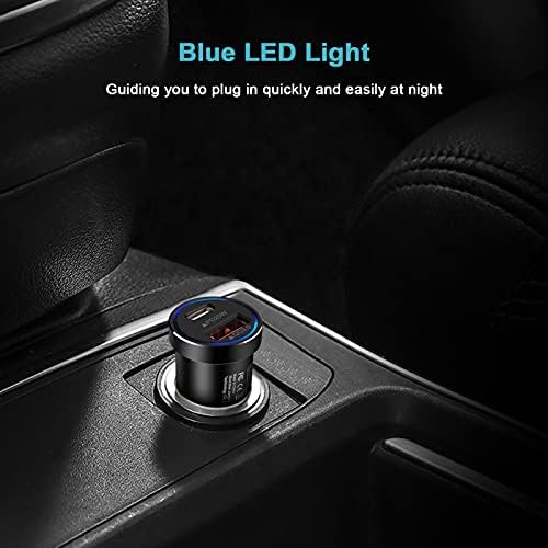 Vifigen 38 W Ultra-Fast USB C Car Charger – Dual Port Adaptive Charging for i Phone, Samsung, Google Pixel | Compact & Portable Car Adapter with Advanced Safety Features for Maximum Device Compatibility