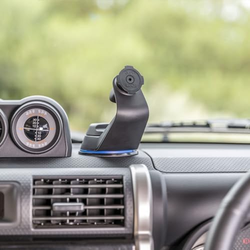 Experience Ultimate Stability with the Quad Lock Suction Car Phone Holder – Precision Engineered for i Phone, Galaxy, Pixel, and Universal Adapters – Effortless Hands-Free Navigation and 360-Degree Viewing Flexibility – Sleek Dashboard and Windshield Mount for Enhanced Driving Safety and Convenience